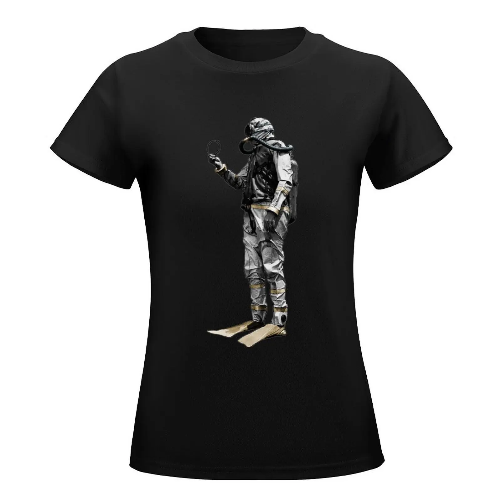 Vintage Scuba Diving Diver with a Double Hose Regulator T-Shirt new edition customizeds funny t shirts for Women