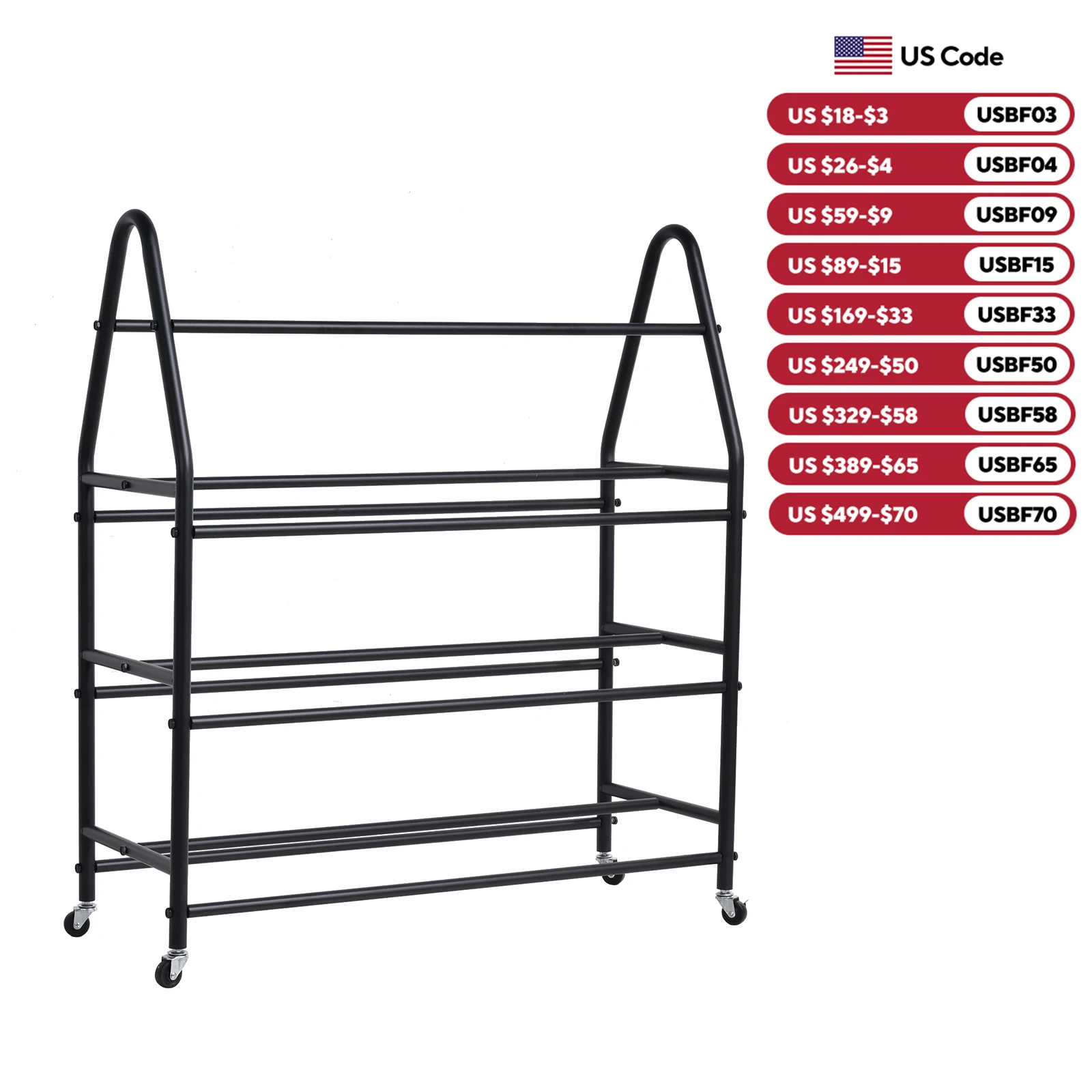 

3D Printer Filament Storage Rack 3D Printer Filament Stand with Wheels Heavy Duty Metal Shelf, 3D Printing Accessories black