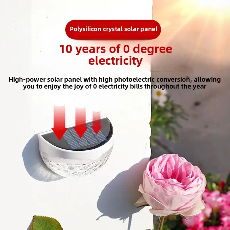 New LED Outdoor Solar Light Waterproof Courtyard Wall Light Decorative Garden Accessories Inductive Solar Lighting Street Light