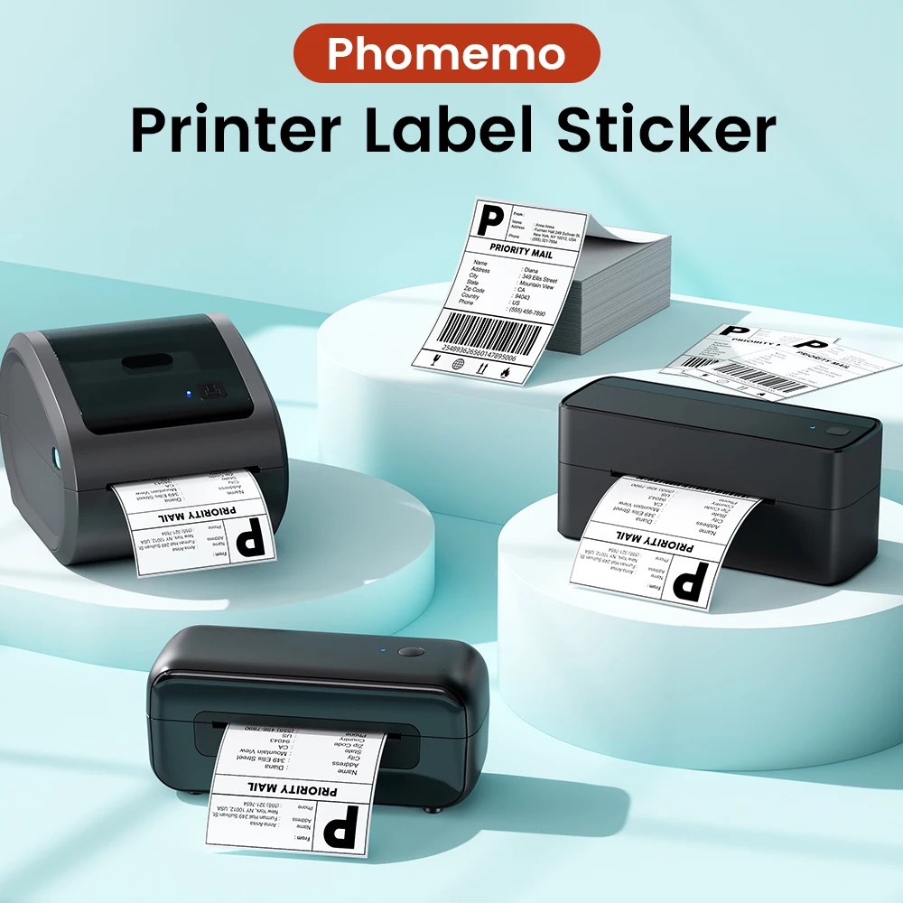 

4"x 6" Thermal Shipping Labels for phomemo PM241BT D520BT Water and Oil Resistant Different Color Thermal Labels