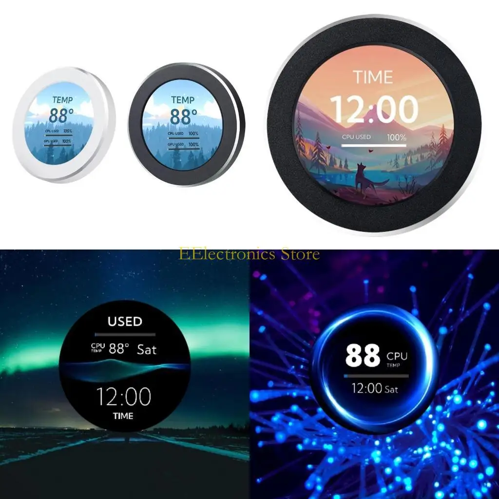 

B03C 2.1INCH IPS Круглый экранный монитор охлаждения водяного охлаждения- для компьютера 360 °-мотата