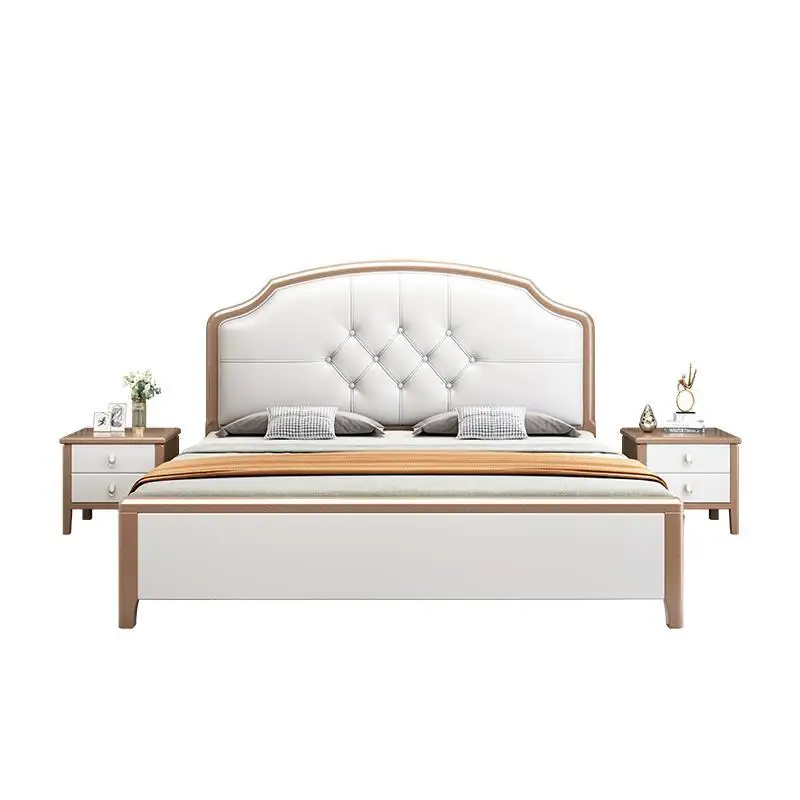 

Modern simple American solid wood bed light luxury double 1.8 meters master bedroom 2 meters