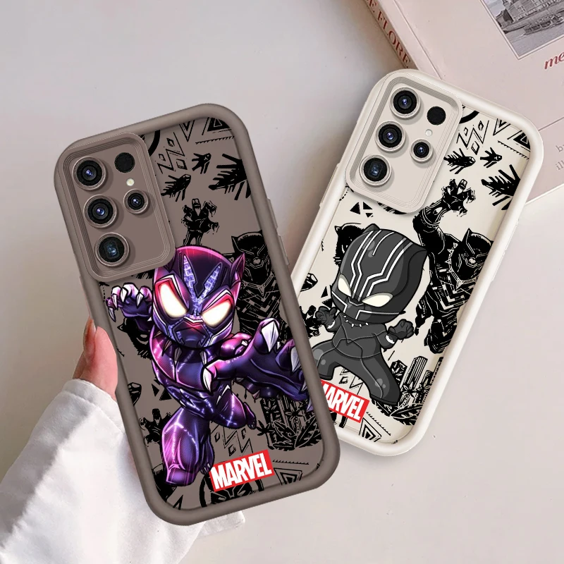 Marvel Art Black Panther For Samsung Note 20 S24 S23 S22 S21 S20 Ultra Plus FE A25 A23 A22 A15 A31 5G Eye Ladder Cover