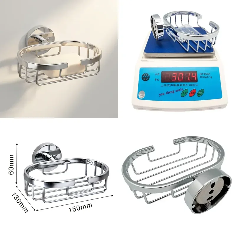 for SUS201 Stainless Steel Portable Wall Mounted Soap Box Holder Tray Basket for Bathroom Hotel and Kitchen Use