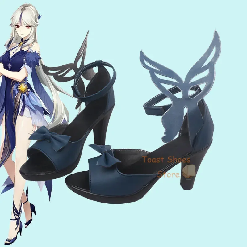 Genshinimpact Ningguang Cosplay Sapatos de salto alto, Comic Anime Game para Con Party, Traje de Halloween, Prop Shoes