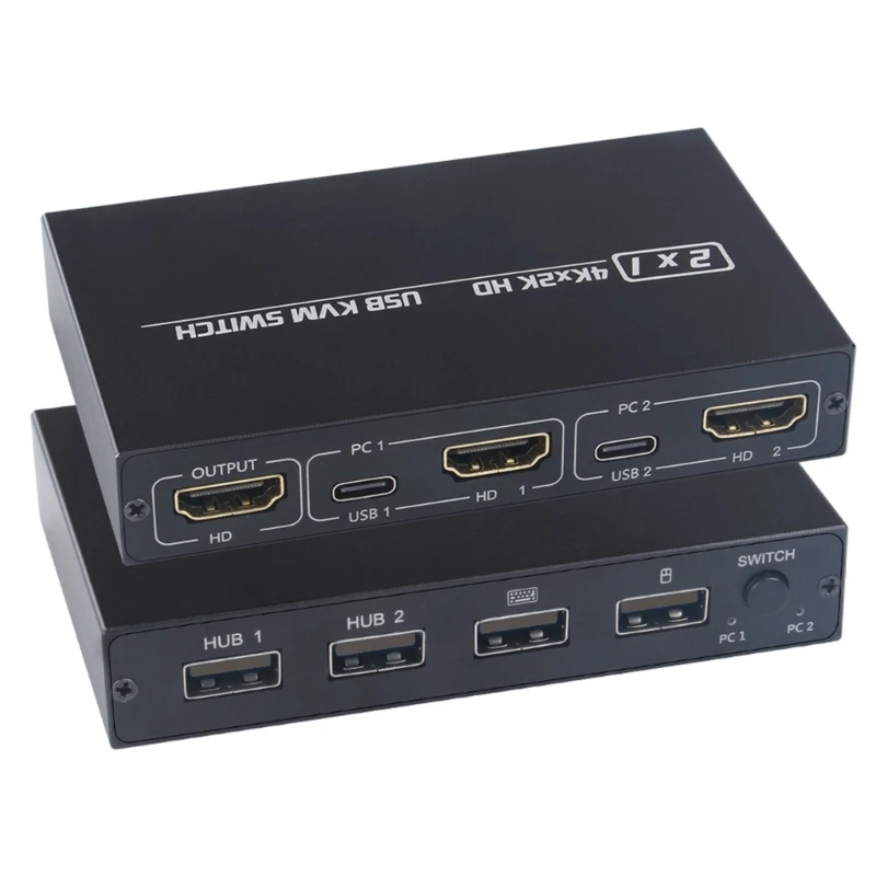 clara kvm hdtv switcher 2 portas com interfaces usb adaptativos edid para uso no escritório adequado para sala