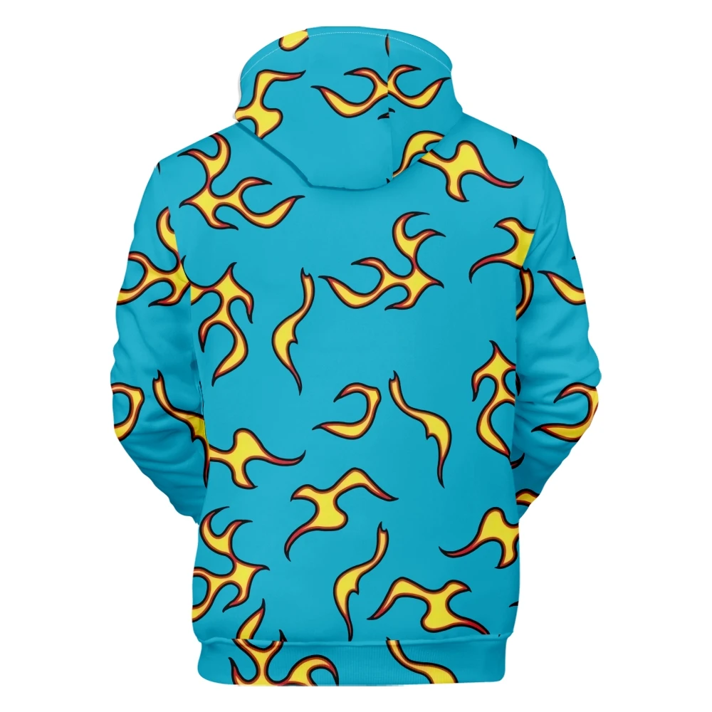 Coat 3D Print Cartoon Red and Yellow Flame Hoodie Men Women Long Sleeve Cosplay Costume Men Jacket Sweatshirts
