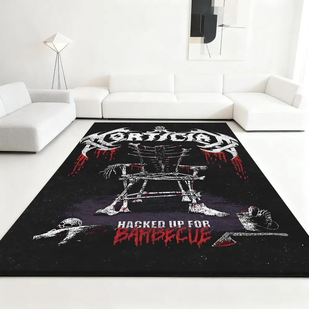 

cool Rock Band-M-Morticians Floor Mat Soft Thickened Absorbent Non-Slip Bedroom Living Room Door Mat Home Decor Flannel Rugs