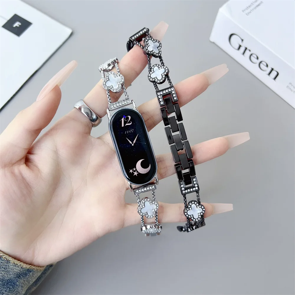 

Diamond Metal Band for Xiaomi Mi Bands 10 9 8 Jewelry Women Bracelet Strap for Mi Band 8 9 Pro Replacement Smartwatch Wristband