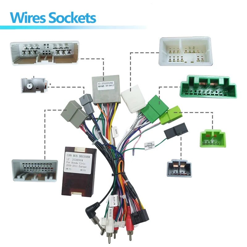 android Car radio Canbus Box Decoder For Honda Civic 2006 2011 EUROPEAN VERISION 16 pin Wiring Harness Plug Power Cable