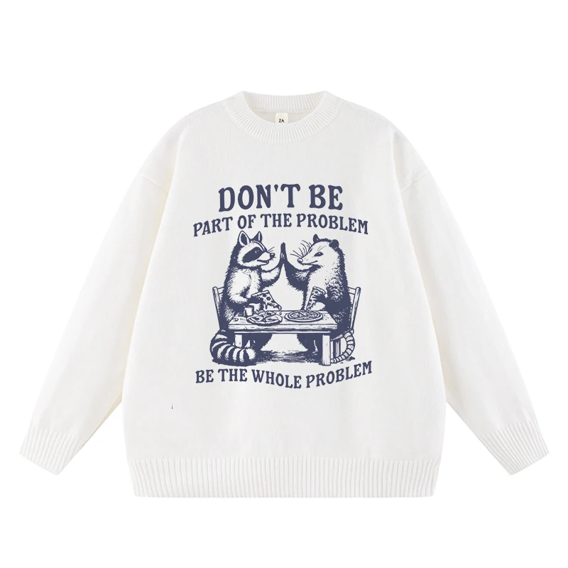 Pullover con stampa modello cartoon creativo punk Maglione lavorato a maglia Harajuku allentato a maniche lunghe gotico vintage Y2K Streetwear Top casual