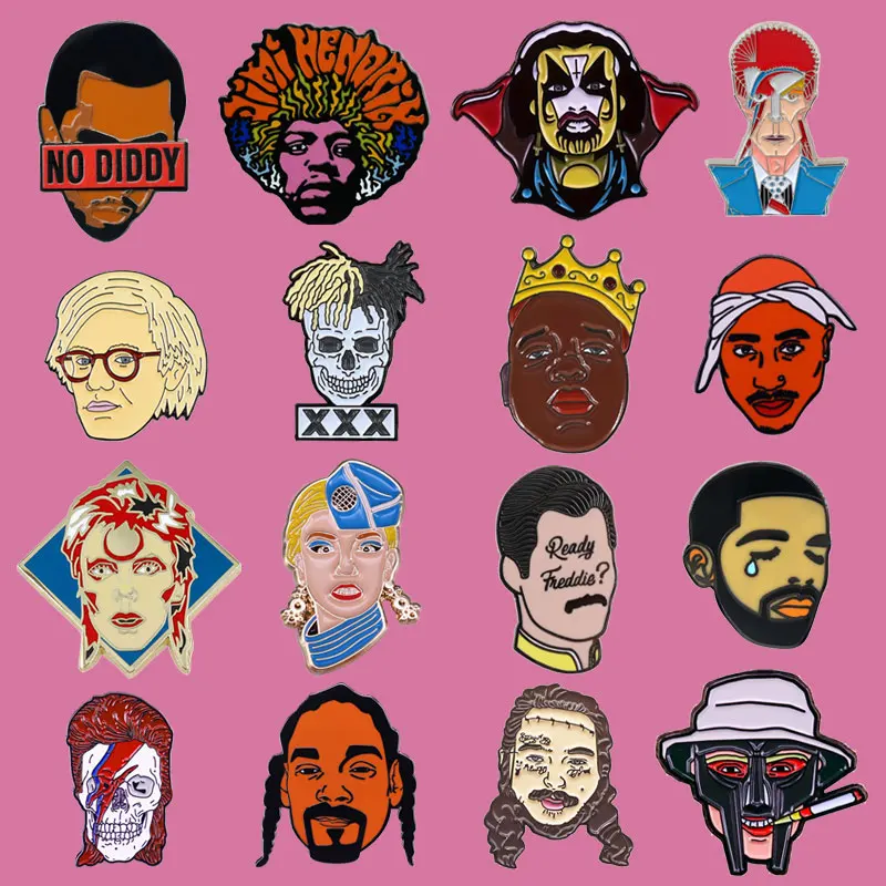 Exquisite Character Badges Music rock Hip-hop Ensemble Metal Enamel Pin New Style Popular Accessories Brooch Surprise Gift