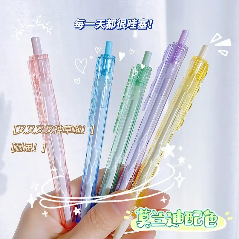 50pcs  Light Crystal Diamond Brush Question  Ins Style Neutral  Color Transparent Push  0.5st Head Black Water pen B