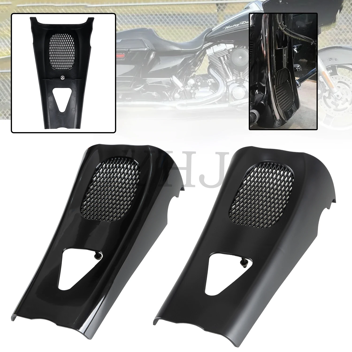 

For Harley M8 Touring Road King Electra Street Glide FLHTK 2017-2023 Motorcycle Stretched Chin Spoiler Scoop ABS Plastic Black