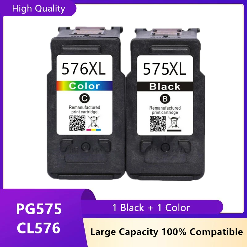 Remanufactured 575 XL 576 XL PG575 CL576 PG-575 CL-576 Ink Cartridge for Canon PIXMA TS3550i TS3551i TR4750i TR4751i Printer