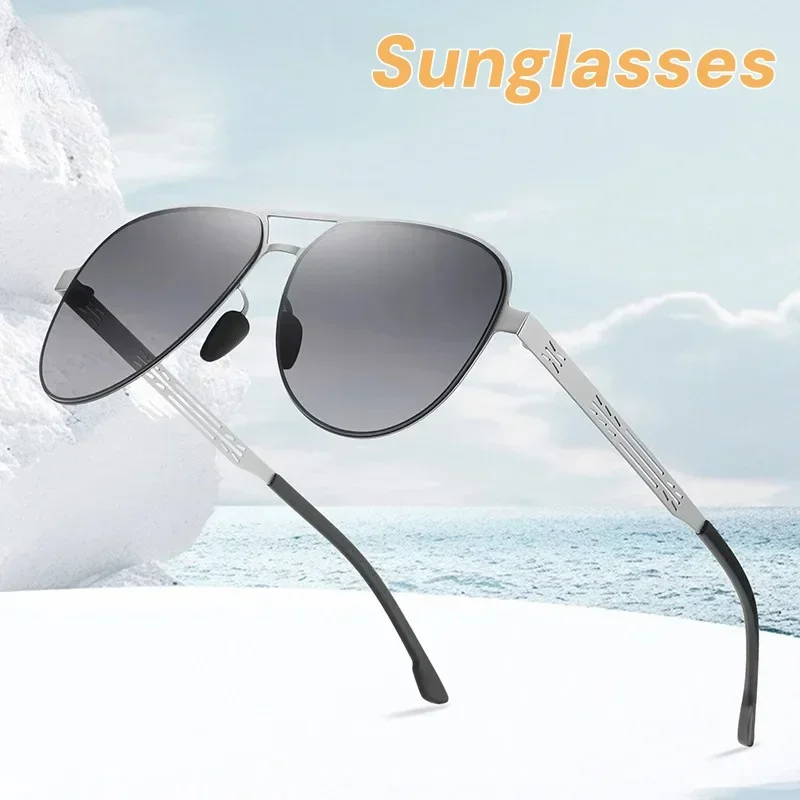 

Men's Driving Sunglasses New Fashion Luxury Brand Design Metal Frame UV-resistant Eyeglasses High Quality Eye Protection