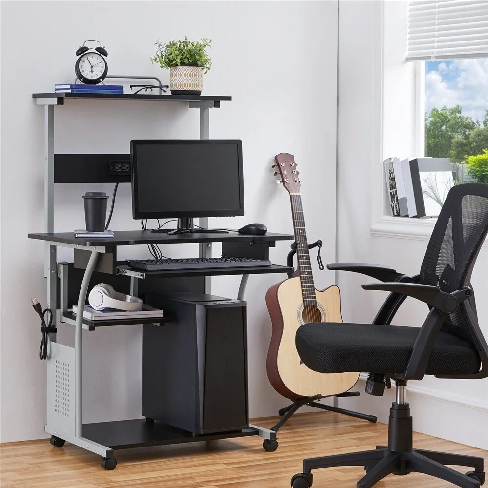 

Home Office Desk w/ Computer PC Desk w/Printer Shelf, Work Desk for Home Office, Study, Living Room,