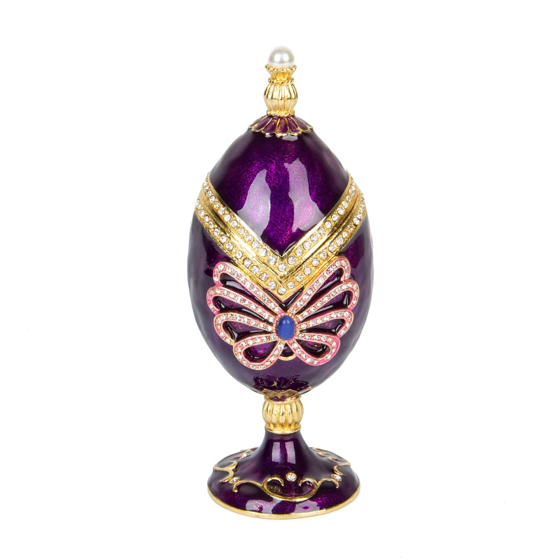 QIFU Beautiful Purple Faberge Egg for Jewelry Collection