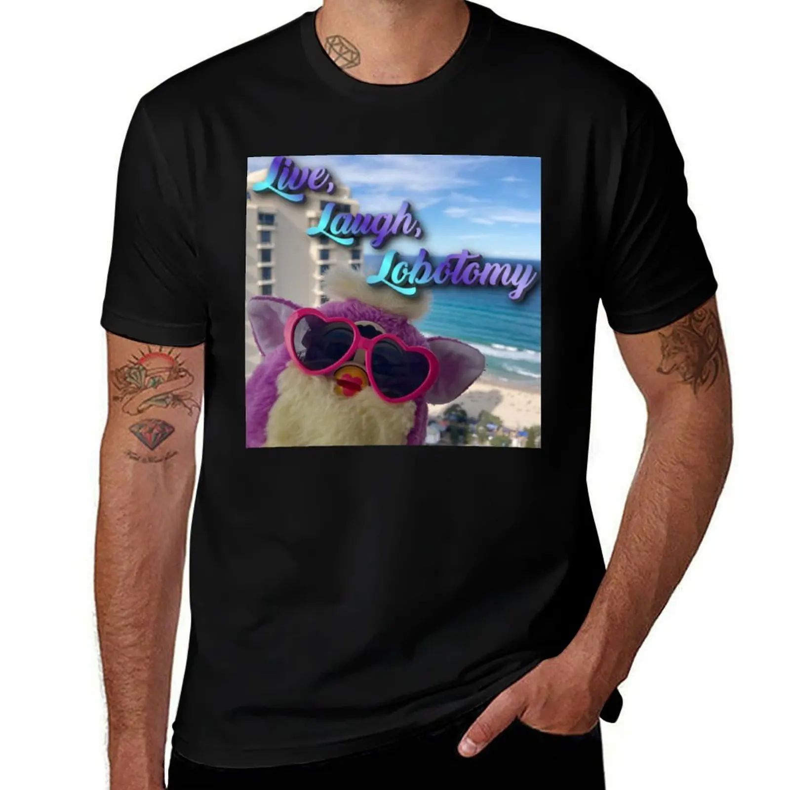 Beach Furby - Live, Laugh... T-Shirt Christmas Theme Tee Top