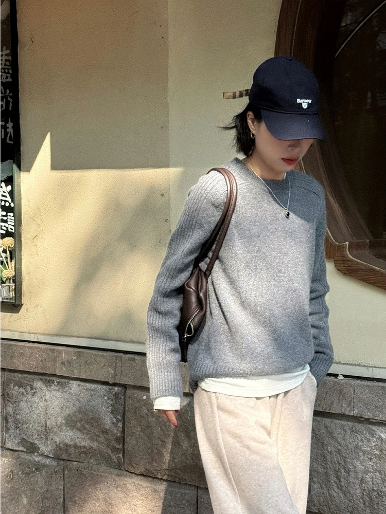 Zhou Xiaoya Double Color round Ne mat Thiened Wool Knitted Sweater Women's Inner Wear Winter New Arrival Warmth Em...