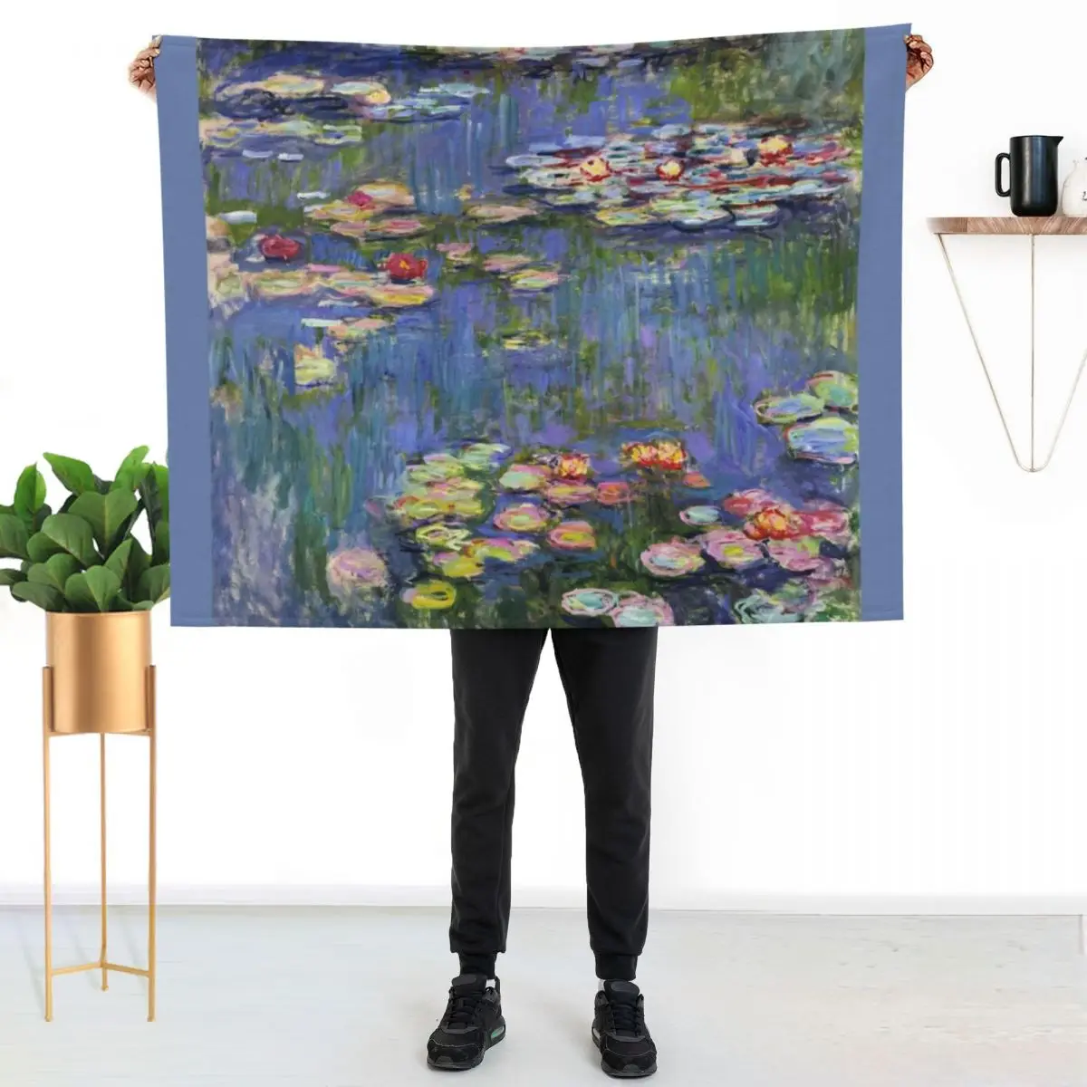 Monet - Water Lilies, 1916 Throw Blanket Luxury St Bed linens Sofas Cute Comforter Flannel Blankets