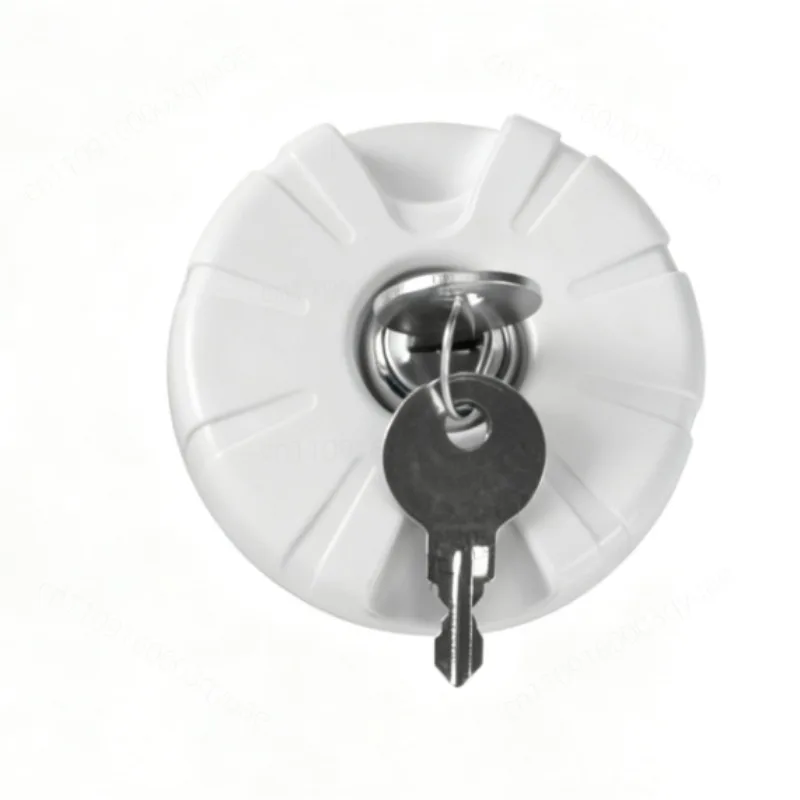 RV Gravity Water Fill Inlet Cover Cap with Key Lock Round Port Plug for Camper Van Caravan Marine Boat Fresh Tank