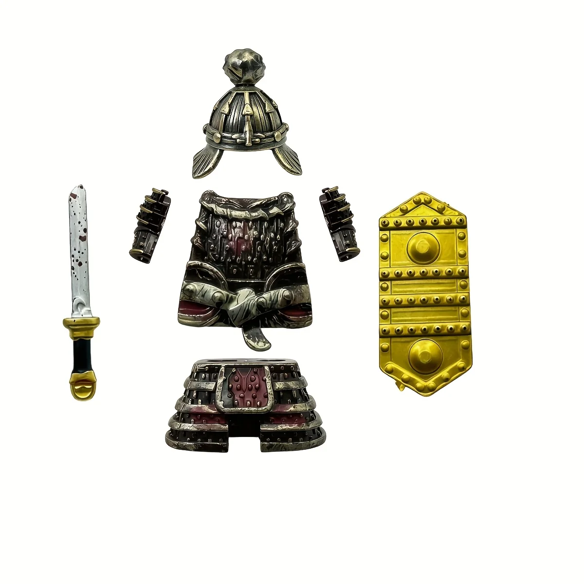 Figurines d'assemblage de modèles de soldats dorés de la dynastie Tang médiévale Xuanjia, adaptées aux cadeaux d'Halloween/cadeaux de Noël/cadeaux de pâques/cadeaux de Thanksgiving/cadeaux d'anniversaire, décorations parfaites pour la maison