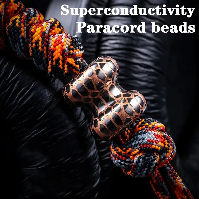 Superconducting Zirconium Damascus Paracord Beads EDC Upgrade Fingertip Spinner DIY Hobby Accessories Outdoor Tool EDC Accessory