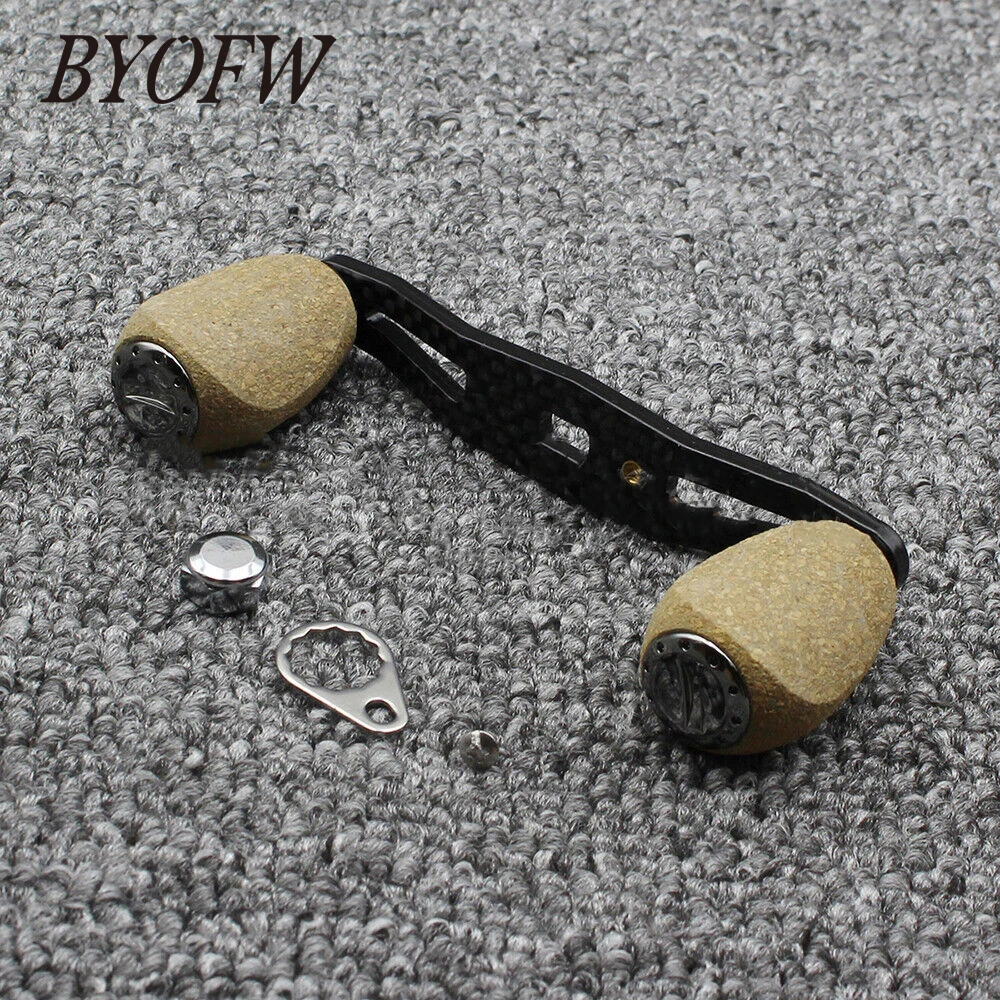 

BYOFW Carbon Fiber Baitcasting Reel Handle Light Weight DIY Repair For Abu Garcia Daiwa Rubber Cork Knob Reel Rocker Accessory