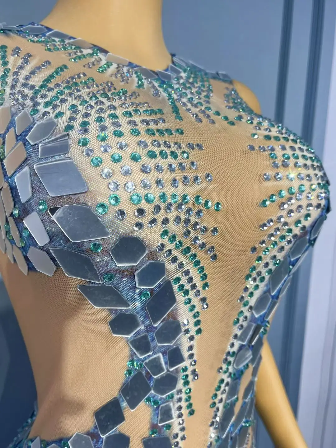 

Shuilanhua 2025 Women Evening Dress Geometric Mirror Dress Club Bar Celebrity Performance Dress Dinner Birthday Party Dress