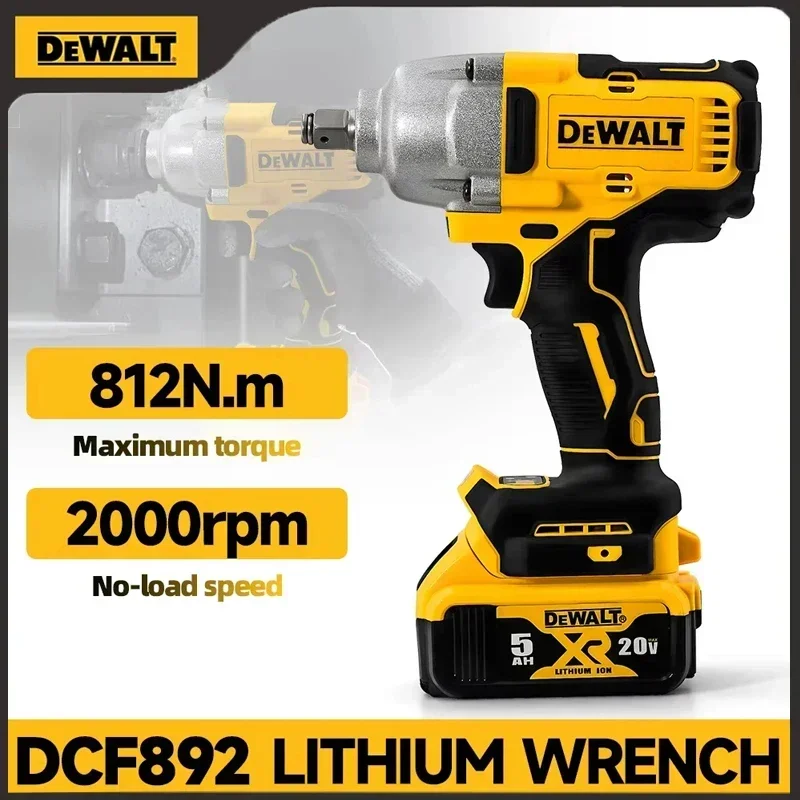 Dewalt DCF892 812N.m Brushless Electric Wrench 1/2 Inch Cordless Impact Driver High Torque Three Speed Auto Repair Power Tools