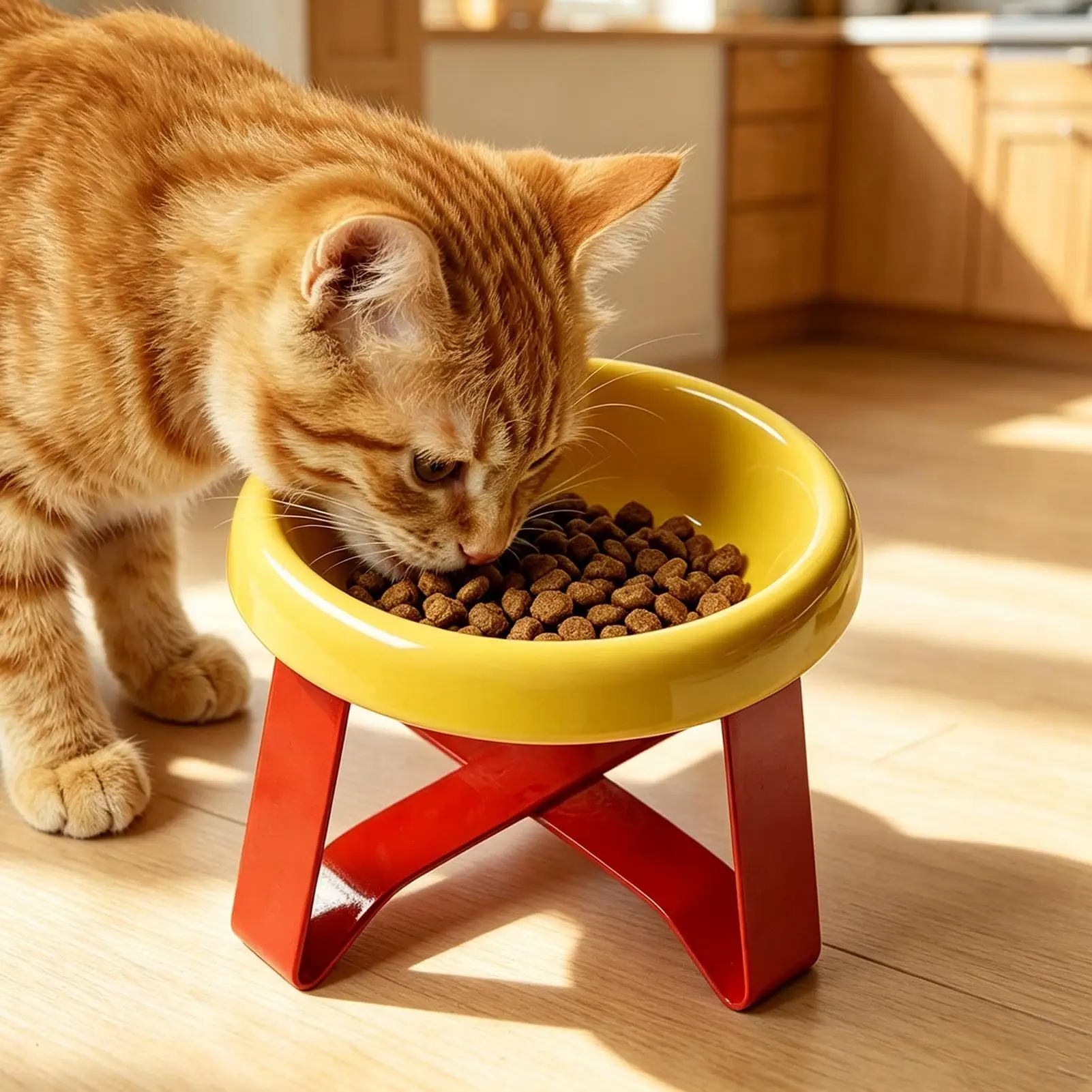 Pet Feeding cat Bowls Spine Protection Pet Bowl High Feet Neck Protection Cat Bowl with Stand Pet Food Bowl Pet Supplies