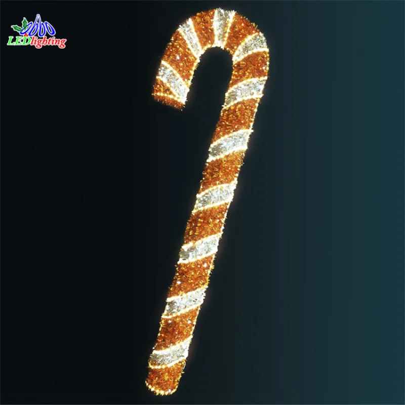 

Custom. outdoor large size 3D motif led lighted candy cane decoration display 3D candy cane motif light