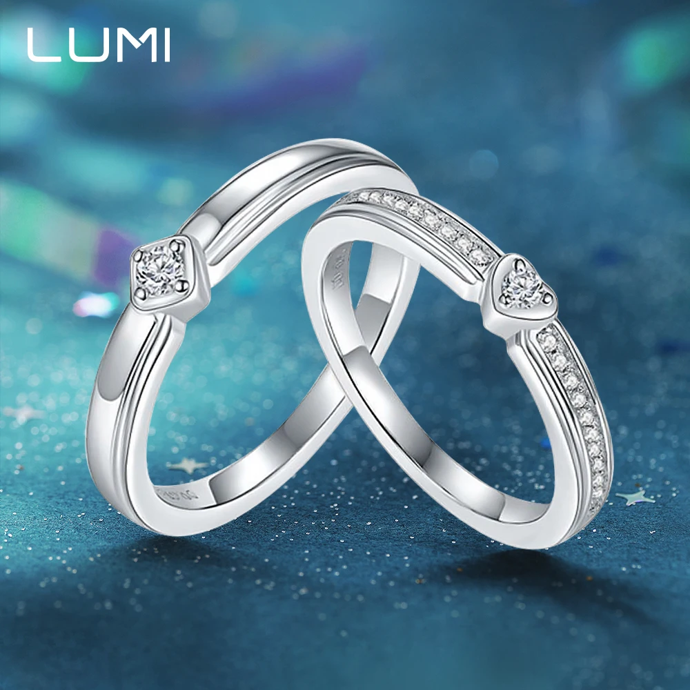 

Full Original VVS1 Moissanite S925 Silver Couple Ring for Women Men Wedding Anniversary Engagement Jewelry Present