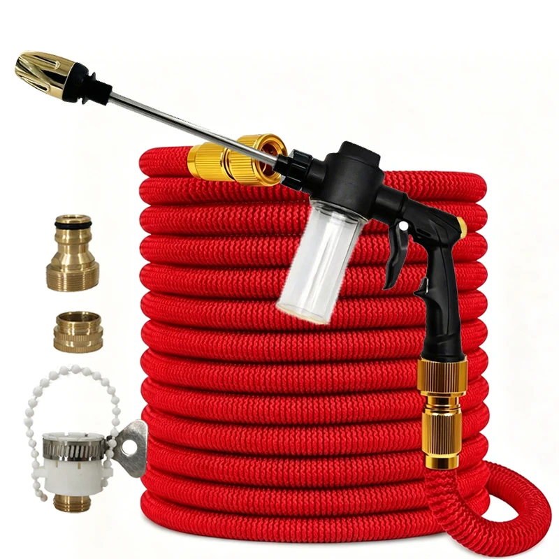 High Pressure Foam Gun Kit, Retractable Water Pipe, Removable Soap Bottle Spray For Vehicle Cleaning And Garden Irrigation