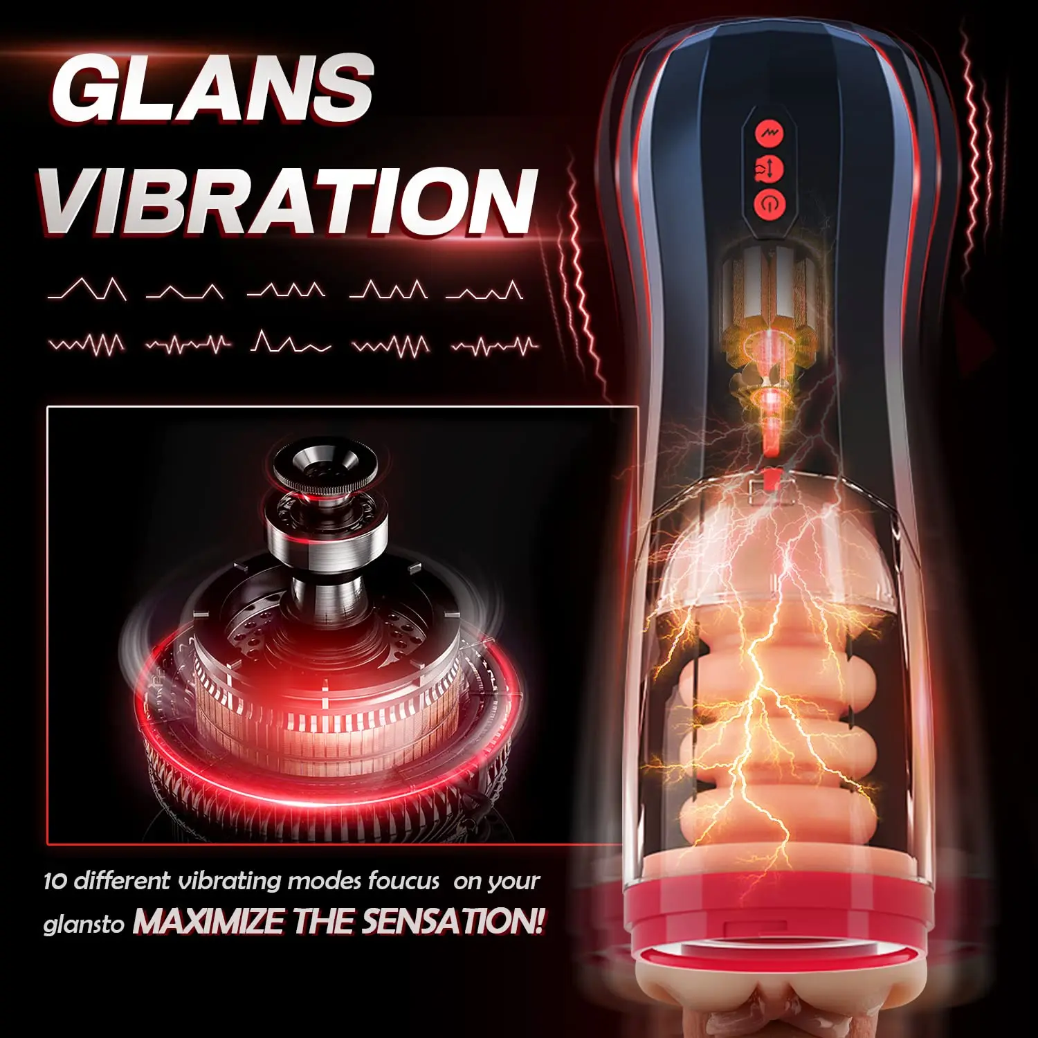 Male Masturbator Cup Automatic Telescopic Glans Vibrator Stimulator Realistic Vagina Penis Trainer Male Adult Sex Toys For Men