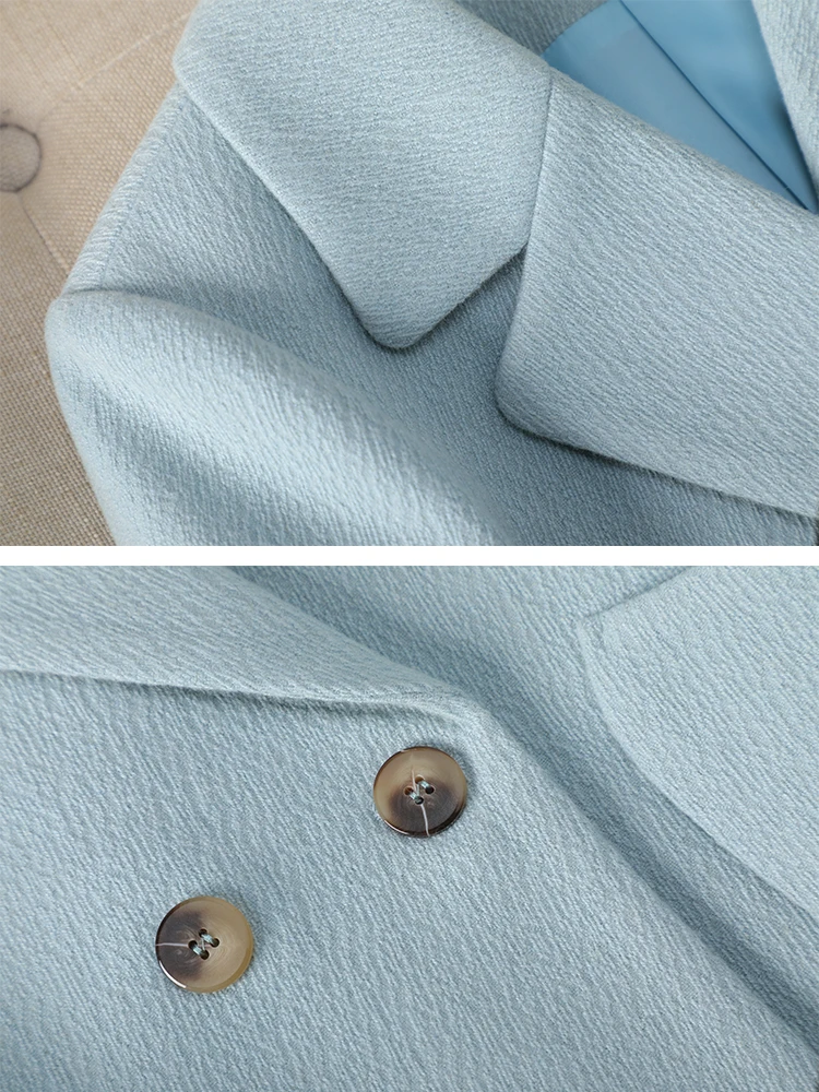 Moda inverno feminino blazer feminino azul café damasco curto senhoras jaqueta casaco