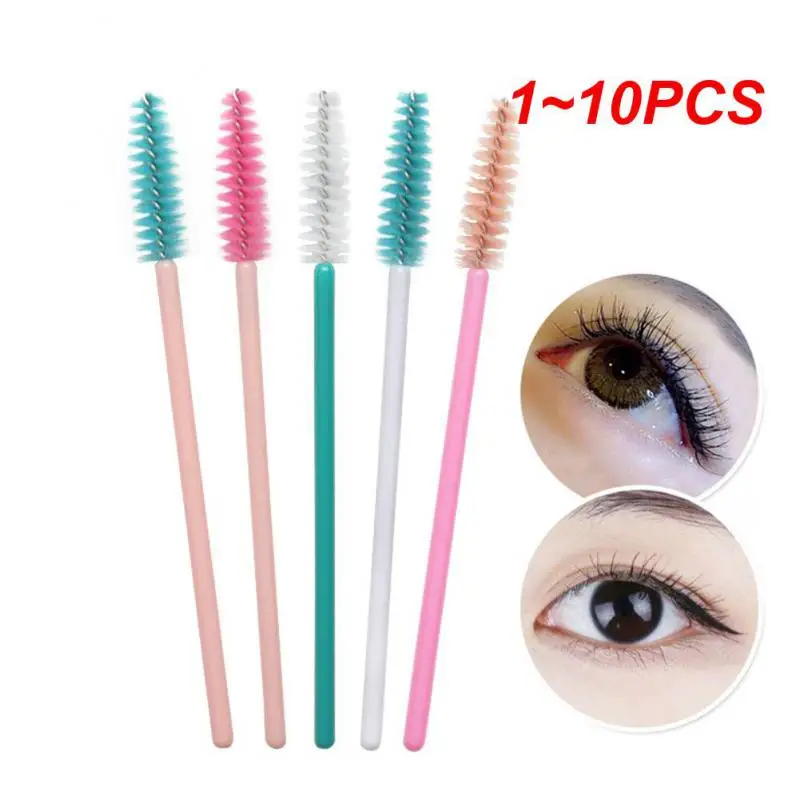 1~10PCS Rainbow Disposable Eyelash Applicator Wands Curler Eyebrow Brush Set Mascara Eyebrow Spoolers Comb Wands Spoolies