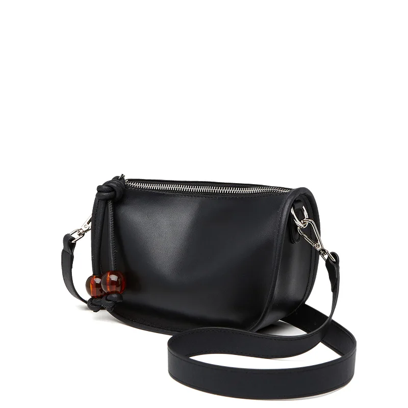 Limited Handcraft Real Leather Bag Classic Black Color Leather Messenger Shoulder Bags Women Flap Female Fashion 2026#SC2177