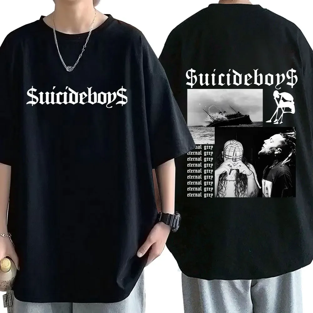 Camisetas De Suicideboys G59 para hombre y mujer, camisa de manga corta con álbum de color gris eterno, estilo gótico Vintage, informal, de algodón