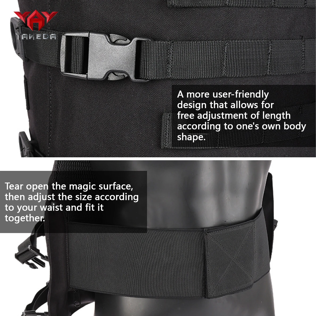 YAKEDA Adjustable Shoulder Strap Quick Release Buckle Hunting Tank Top MOLLE Expansion with Hidden Pocket