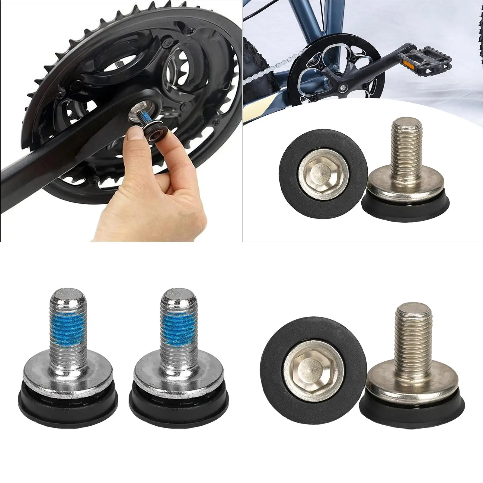 2Pcs Bike Hex Crank Arm Fixing Bolts, Replacement, Portable, Cycling Components Spare Parts 8mm Practical Bicycle Crank Screw