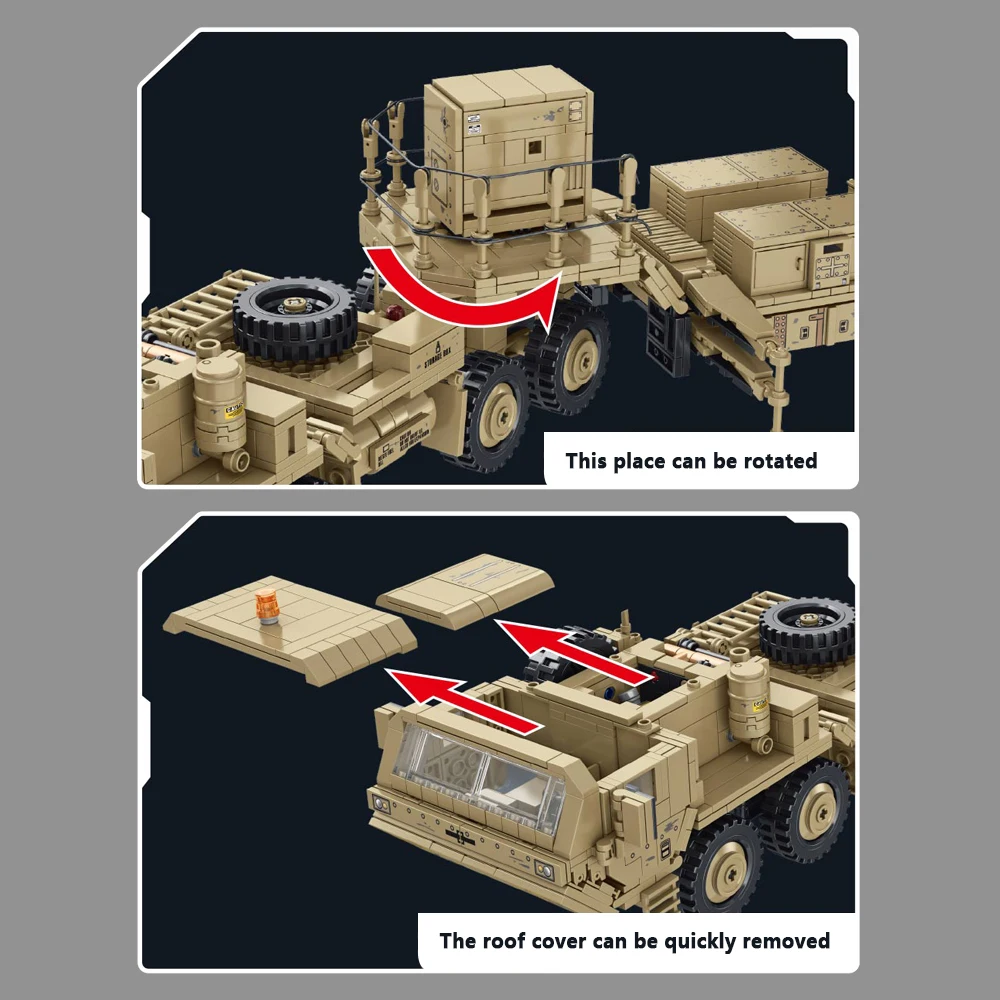 2566 peças, kit de modelo de carro de míssil m983, conjunto de blocos de construção de caminhão militar, brinquedo de carro de exibição colecionável adulto, presente de amante militar,