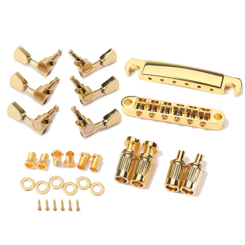 A Set Gold String Saddle Tune-O-Matic Bridge&Tailpiece For Gb Lp Style Electric Guitar