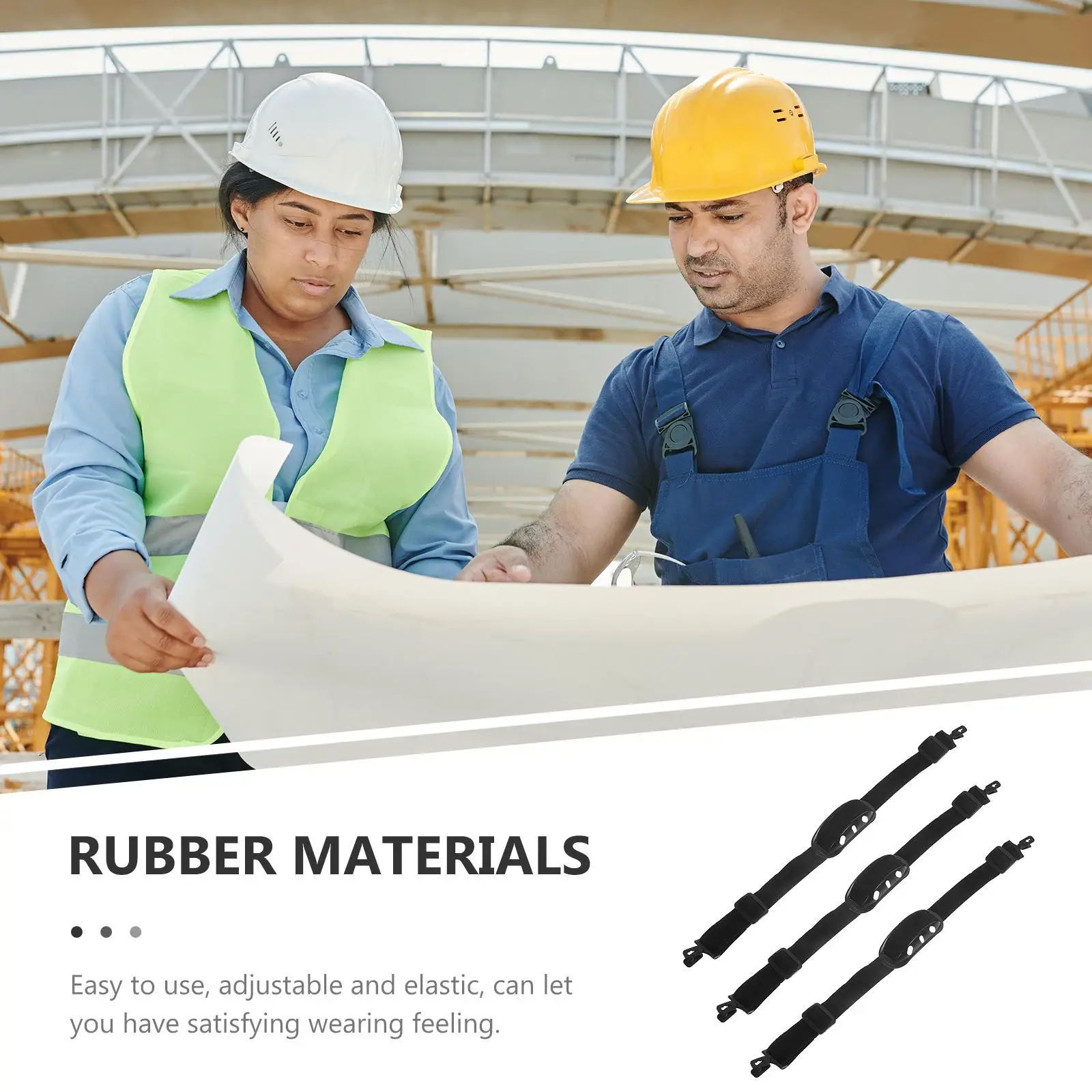 3pcs Safety Chin Strap Adjustable Durable Polyester Replacement Straps Construction Hard Hat Protecting Comfortable