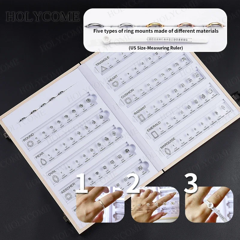 88 Sizes Reference Tools Cubic Zirconia Customize Comparison Chart Diamond Carat Set Kit Ring Main Stone for Jewelry Making DIY