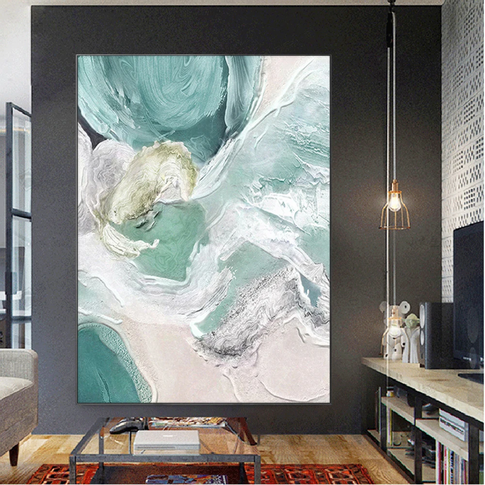 

Handmade Picture Wall Art Oil Paintings Thick Knife Texture Canvas Poster Large Mural Exhibits Modern Home Decor Live Artwork