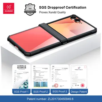 Xundd 適用於三星 Z Flip 7 手機殼 Galaxy Z Flip 3 4 5 6 氣囊防震外殼透明後蓋帶玻璃貼膜 For 갤럭시 z플립7 6 最佳銷售 三星翻蓋3手機殼 - №4
