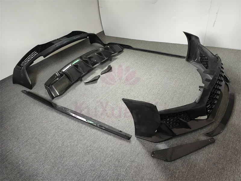 Resin primer carbon fiber old model modified new front bumper front lip side skirt rear bumper diffuser car for Audi R8 body kit