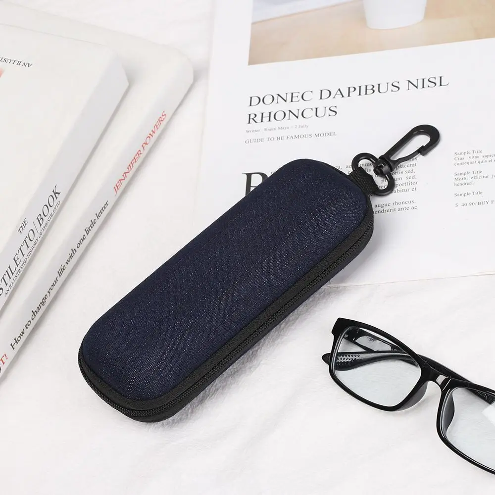Fashion Denim Fabric Portable Zipper Eyeglasses Case Eyewear Protector Spectacle Case Glasses Box
